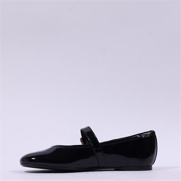 Tamaris Nanala Flat Mary Jane Pump - Black Patent