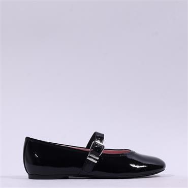 Tamaris Nanala Flat Mary Jane Pump - Black Patent