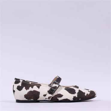 Tamaris Nanala Flat Mary Jane Pump - Cow Print