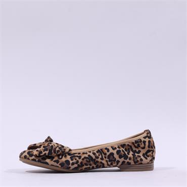 Tamaris Alena Bow Slip On Pump - Leopard Print