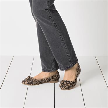 Tamaris Alena Bow Slip On Pump - Leopard Print