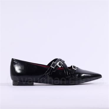 Tamaris Abril Pointed Strappy Flat Shoe - Black