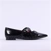 Tamaris Abril Pointed Strappy Flat Shoe - Black