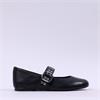Tamaris Flat Ballerina Strap Buckle - Black
