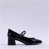Tamaris Keala Block Heel Mary Jane Court - Black Patent