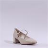 Tamaris Keala Block Heel Mary Jane Court - Ivory Patent