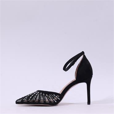 Tamaris Gabbe Mesh Diamante Detail Heel - Black