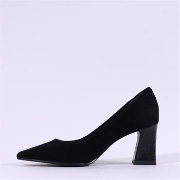 Tamaris Reyna Pointed Block High Heel - Black Combi