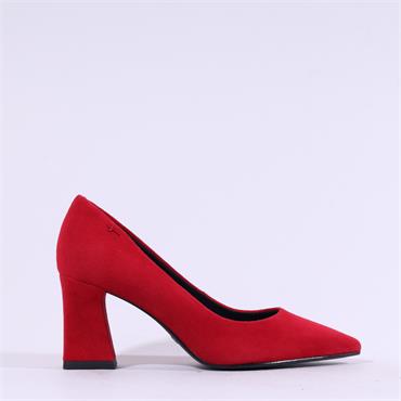 Tamaris Reyna Pointed Block High Heel - Red