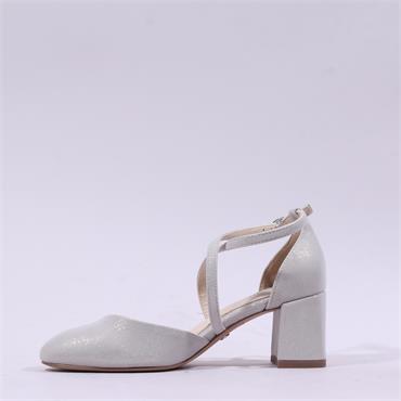 Tamaris Daenerys Cross Strap Block Heel - Platinum