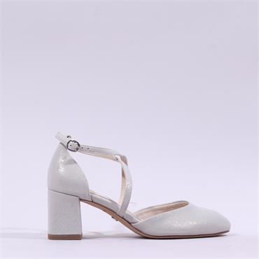 Tamaris Daenerys Cross Strap Block Heel - Platinum