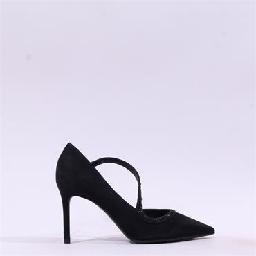 Tamaris Gabbe Diamante Strap Pencil Heel - Black