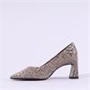 Tamaris Aquila Pointed Block High Heel - Beige Snake