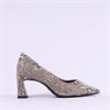 Tamaris Aquila Pointed Block High Heel - Beige Snake