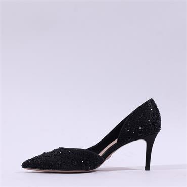 Tamaris Nyra Pointed Toe High Heel - Black Sparkle