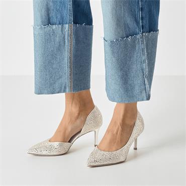 Tamaris Nyra Pointed Toe High Heel - Pearl Sparkle