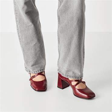 Tamaris Lucca Strappy Block Heel Shoe - Red