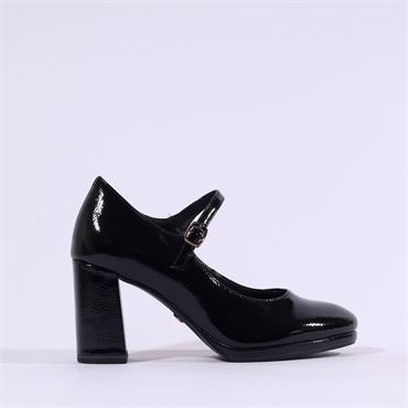 Tamaris Imola High Block Mary Jane - Black Patent