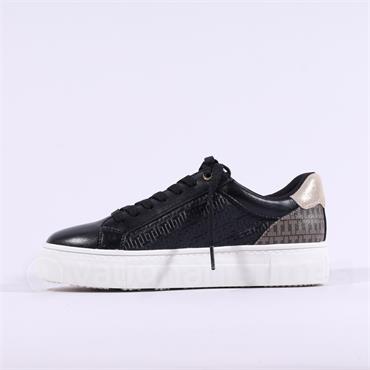 Tamaris Alexia Platform Sidezip Trainer - Black Gold
