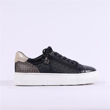 Tamaris Alexia Platform Sidezip Trainer - Black Gold