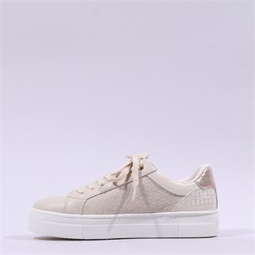 Tamaris Alexia Platform Sidezip Trainer - Ivory Gold Combi