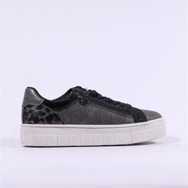 Tamaris Alexia Platform Sidezip Trainer - Pewter