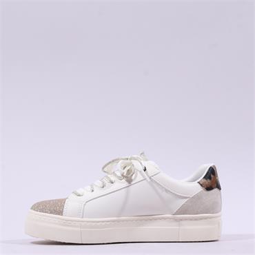 Tamaris Alexia Platform Sidezip Trainer - White Combi