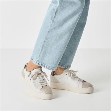 Tamaris Alexia Platform Sidezip Trainer - White Combi