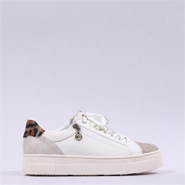 Tamaris Alexia Platform Sidezip Trainer - White Combi