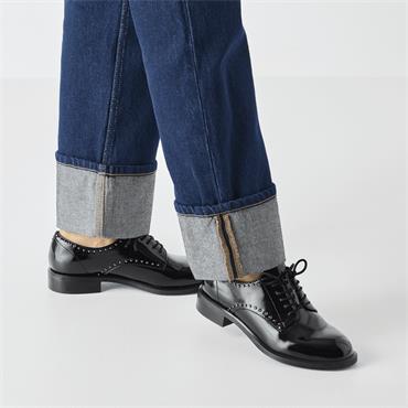 Tamaris Turly Laced Brogue - Black Studs