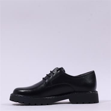Tamaris Tavendra Stitch Sole Laced Shoe - Black Shine