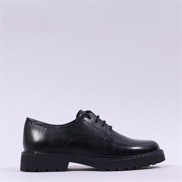 Tamaris Tavendra Stitch Sole Laced Shoe - Black Shine