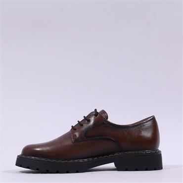 Tamaris Tavendra Stitch Sole Laced Shoe - Brown Shine