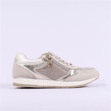 Tamaris Daki Side Zip Lace Trainer - Ivory