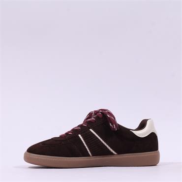 Tamaris Tati T Toe Laced Low Trainer - Mocca
