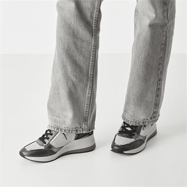 Tamaris Zoe Wedge Side Zip Trainer - Dark Grey Combi
