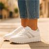 Tamaris Emma Platform Striped Trainer - White Combi