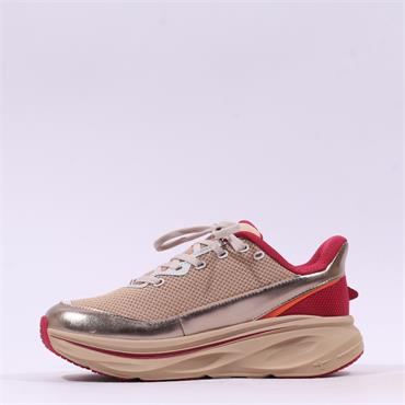 Tamaris Xanya Sporty Platform Trainer - Ivory Combi