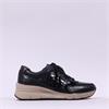Tamaris Ela Internal Zip Wedge Trainer - Black Croc