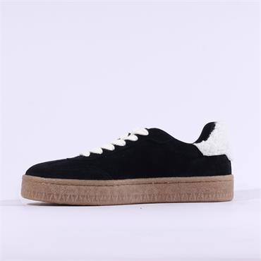 Tamaris Nakja Retro Gumsole Trainer - Black Fur