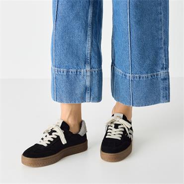 Tamaris Nakja Retro Gumsole Trainer - Black Fur
