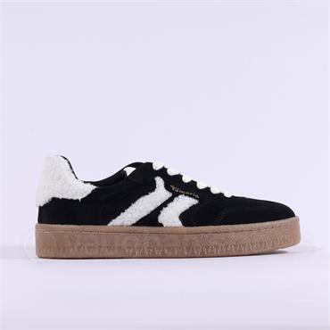 Tamaris Nakja Retro Gumsole Trainer - Black Fur