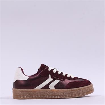 Tamaris Nakja Retro Gumsole Trainer - Bordo Metallic