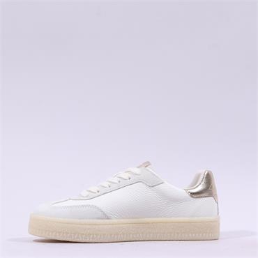 Tamaris Nakja Retro Gumsole Trainer - White Gold