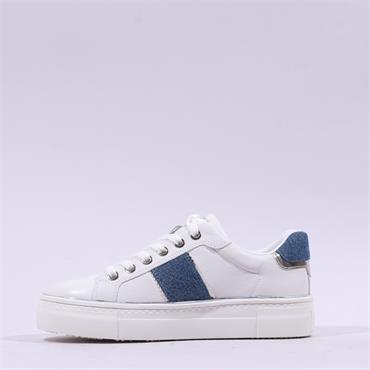 Tamaris Alexia Platform Laced Trainer - White Denim