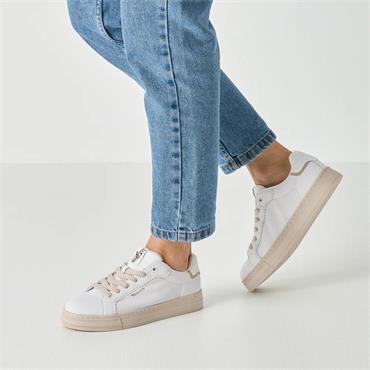 Tamaris Alexia Slip On Lace Trainer - White Leather