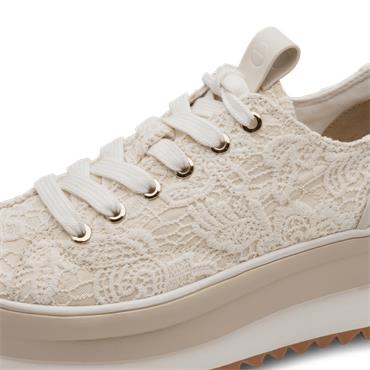 Tamaris Milena Platform Cleated Trainer - Ivory Structure
