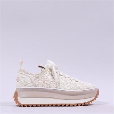 Tamaris Milena Platform Cleated Trainer - Ivory Structure