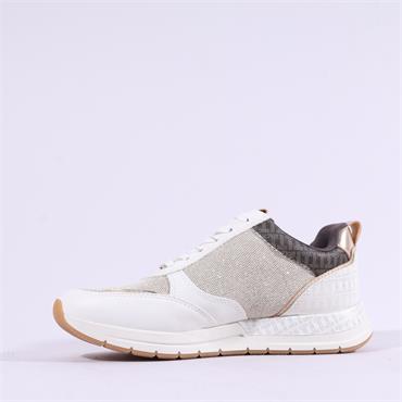 Tamaris Almina Multi Side Zip Trainer - Ivory Combi