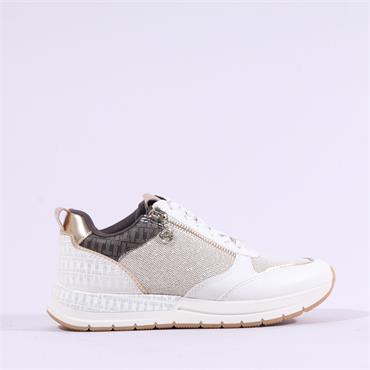Tamaris Almina Multi Side Zip Trainer - Ivory Combi